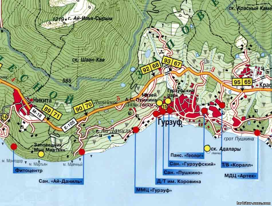 Карта осадков гурзуф крым